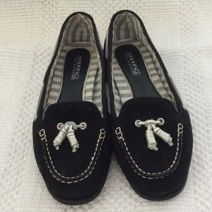 Sperry loafers black with silver tassels